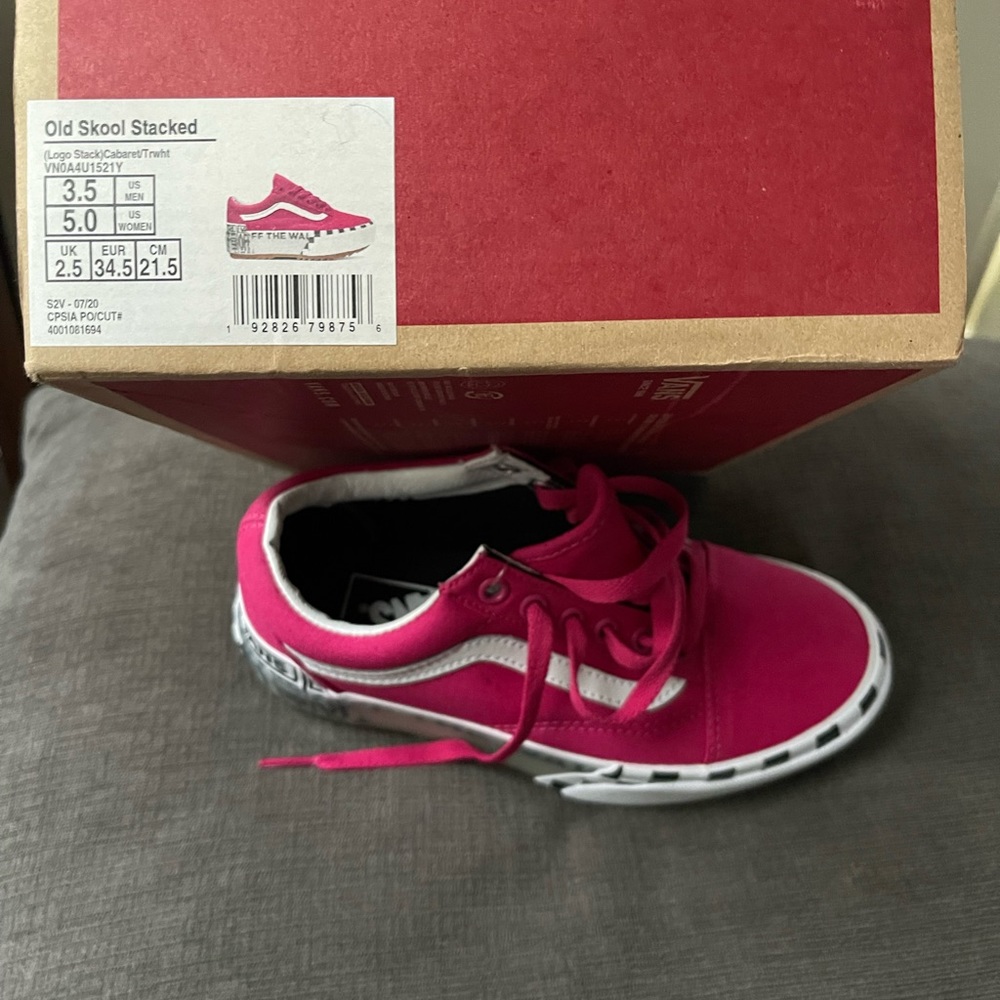 Vans women’s Old Skool stacked platform hot pink size 5